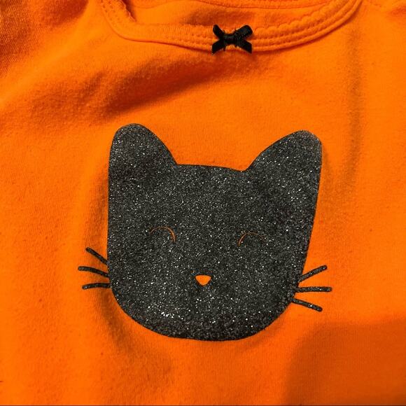 3 Piece LOT of Girls 24 Months Halloween Black Cat Bodysuit Floral & Birdie - Picture 3 of 8